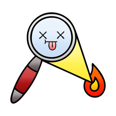 Degrade gölgeli karikatür Büyüteç