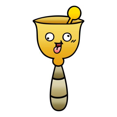 Degrade gölgeli karikatür okul zili