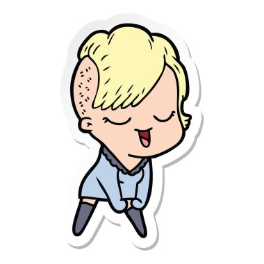 bir mutlu çizgi film kız etiketi