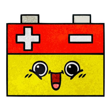 Retro grunge doku karikatür akü