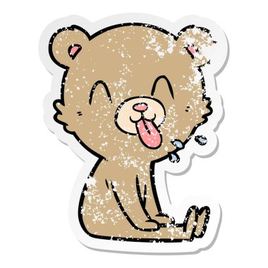 bir kaba karikatür ayı sıkıntılı etiket