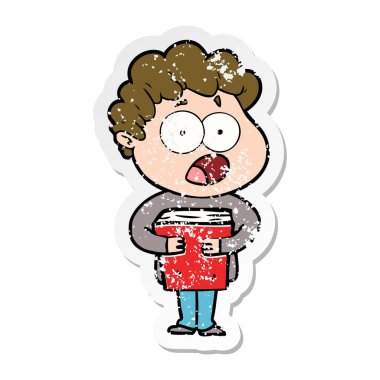 sürpriz nefes nefese bir çizgi film adamın sıkıntılı etiket