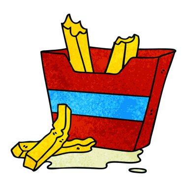 ilginç el çekilmiş çizgi film patates kızartması