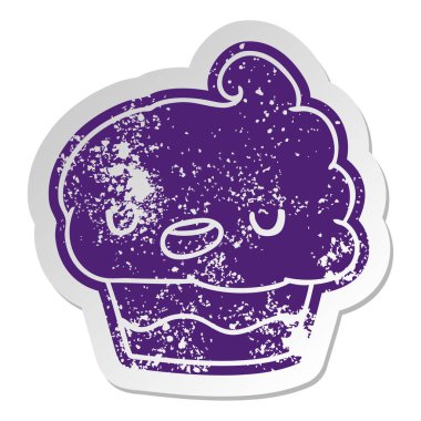 tatlı çörek, sıkıntılı eski etiket kawaii