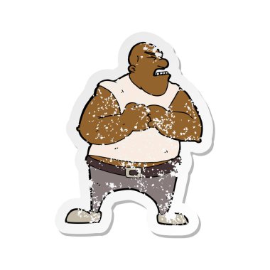 çizgi film şiddetli birisi Retro sıkıntılı etiket