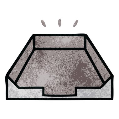 Retro grunge doku çizgi film içinde bir kutu