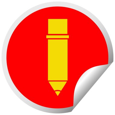 dairesel peeling etiket karikatür kalem