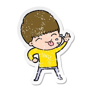 bir mutlu çizgi film çocuk sıkıntılı etiket