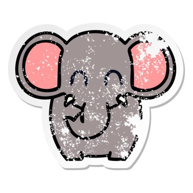 ilginç bir el sıkıntılı etiket çizgi film fil çizilmiş