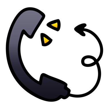 bir telefon ahizesi degrade gölgeli karikatür