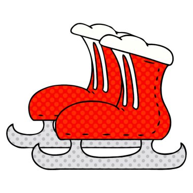 elle çizilmiş karikatür doodle buz pateni çizmeler