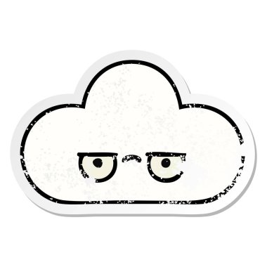 sevimli çizgi bulut sıkıntılı etiket