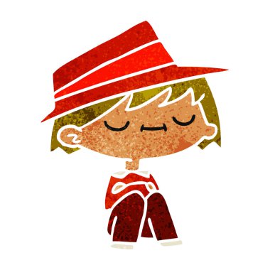 bir şirin kawaii kişinin Retro çizgi film