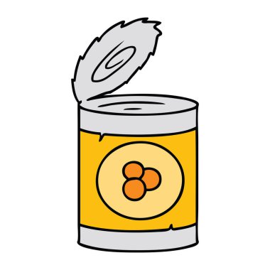 çizgi film doodle şeftali konservesi