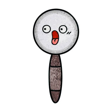 Retro grunge doku karikatür bir büyüteç