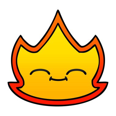 Degrade gölgeli karikatür yangın