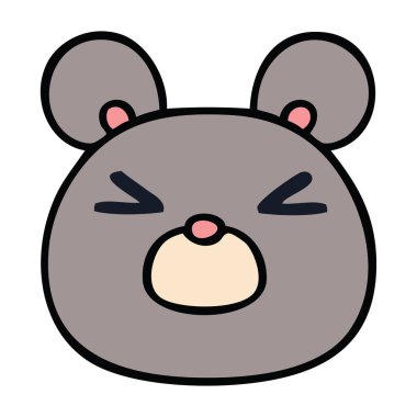 ilginç çizgi film fare yüz el çekilmiş