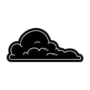 beyaz büyük bulutlar ve çizim karikatür simgesi
