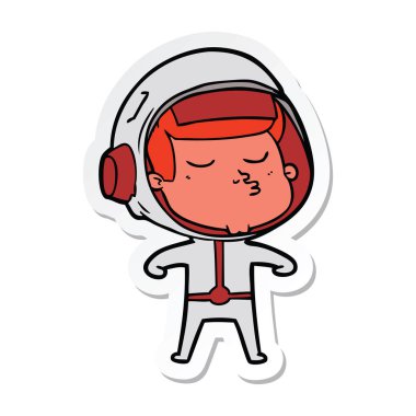 bir çizgi film emin astronotun etiket