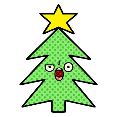 çizgi roman tarzı karikatür bir Noel ağacı