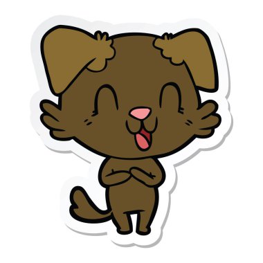 etiket gülünecek bir karikatür köpek