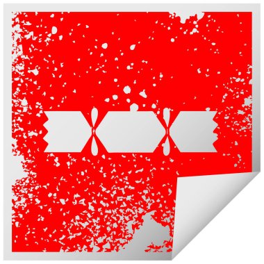 sıkıntılı kare etiketi simgesi Noel fişeği peeling