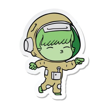 bir çizgi film meraklı astronotun etiket