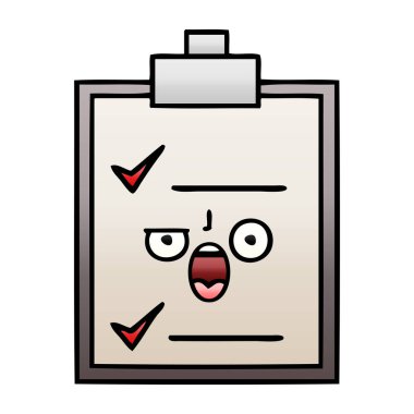 Degrade gölgeli karikatür bir kontrol listesi