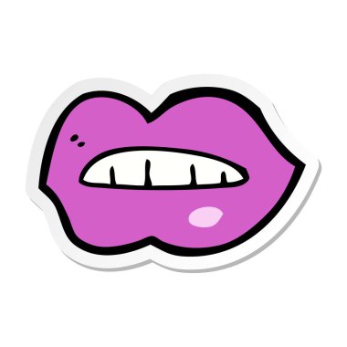 etiket bir karikatür pembe dudak 