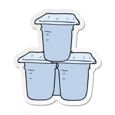 etiket bir karikatür yoğurt tencere