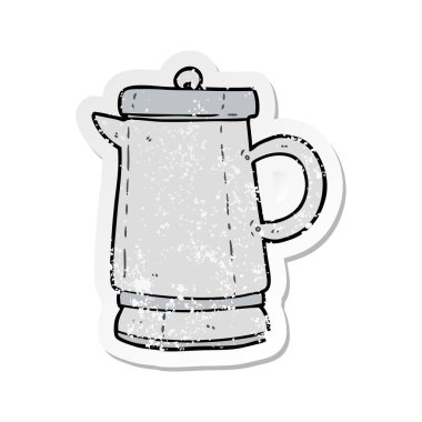 bir çizgi film eski Kettle sıkıntılı etiket