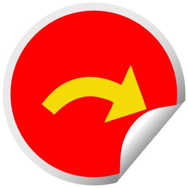 dairesel peeling etiket karikatür işaret eden ok