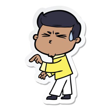 etiket terleme bir çizgi film adamın