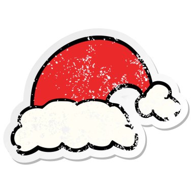 bir karikatür sıkıntılı etiket Noel şapka