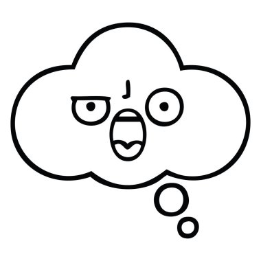 bir düşünce balonu çizim karikatür