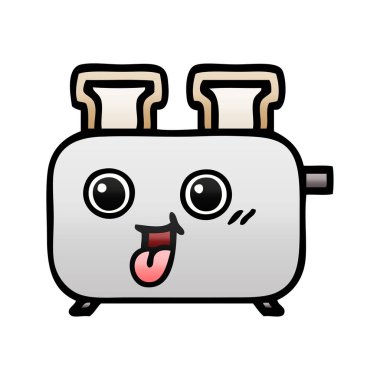 Degrade gölgeli karikatür bir ekmek kızartma makinesi,