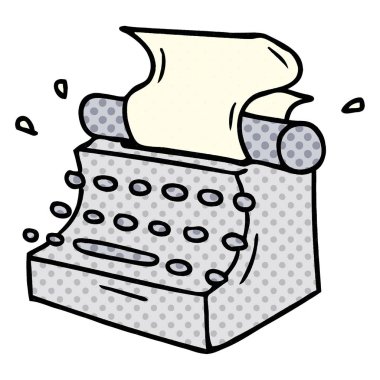 elle çizilmiş karikatür doodle eski okul daktilo