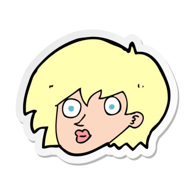 etiket bir karikatür kadın yüzü şaşırttı