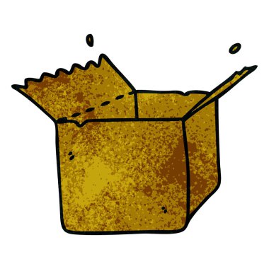 ilginç elle çizilmiş karikatür açık kutu