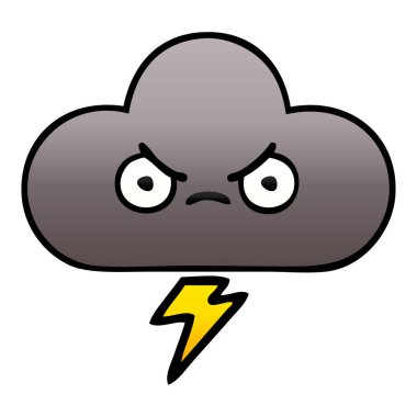 Degrade gölgeli karikatür fırtına bulutu