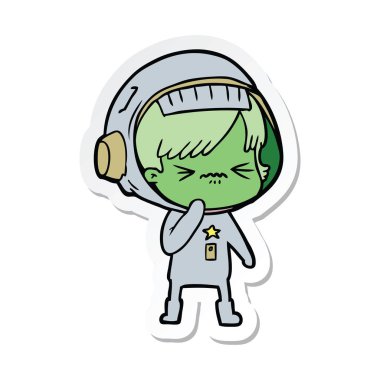 etiket bir kızgın çizgi film alan kız