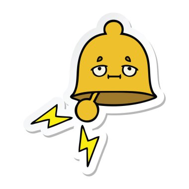 Zili çalmadan bir sevimli çizgi etiket