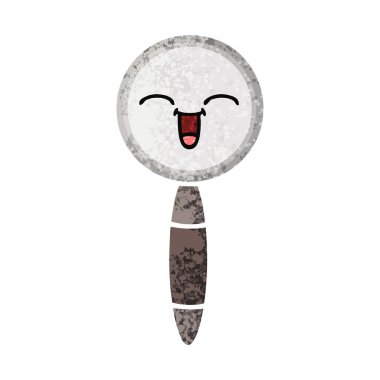 Retro illüstrasyon stil karikatür bir büyüteç