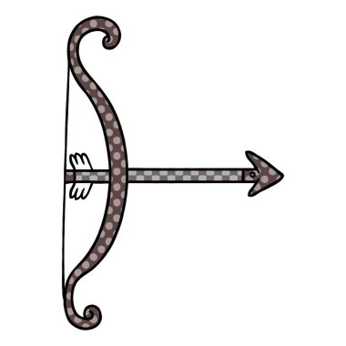 çizgi film doodle bir yay ve ok