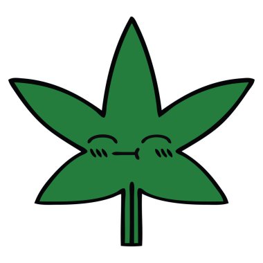 sevimli çizgi marihuana yaprağı