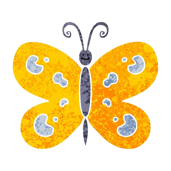 Retro Obrázek Styl Bizarní Kreslených Motýl — Stockový vektor