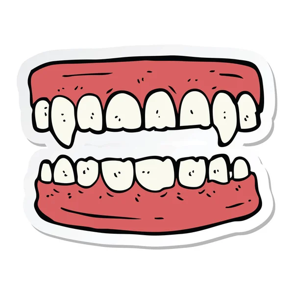 漫画吸血鬼の歯のステッカー — ストックベクタ