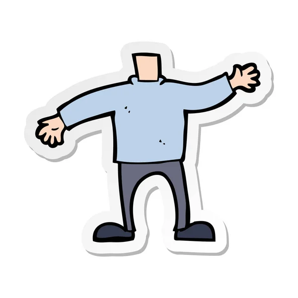 Sticker of a cartoon body waving arms — Stock Vector