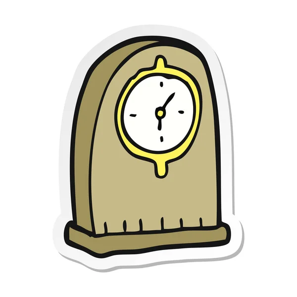 Sticker of a cartoon old clock — Stock Vector
