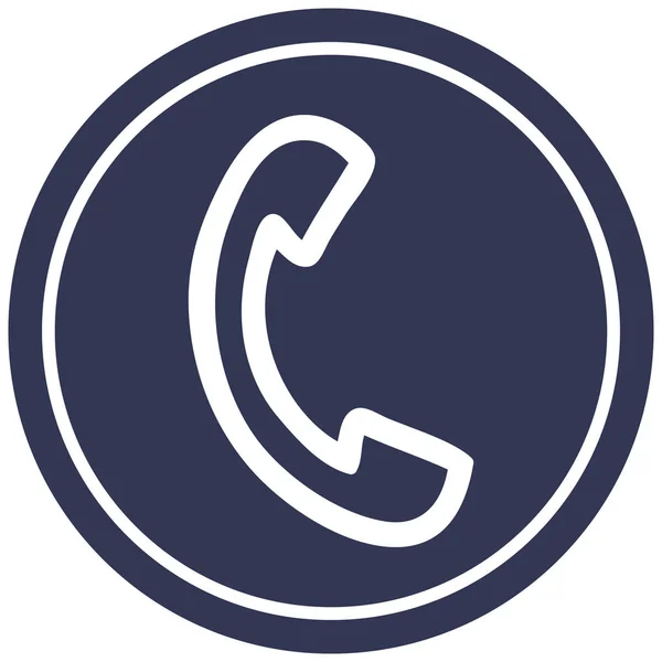 Teléfono auricular icono circular — Archivo Imágenes Vectoriales